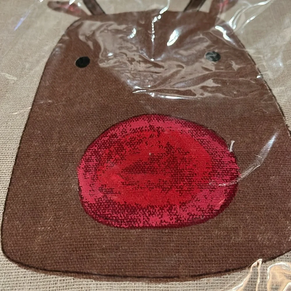 Mud Pie Painted Farmhouse Reindeer Towel/NWT
